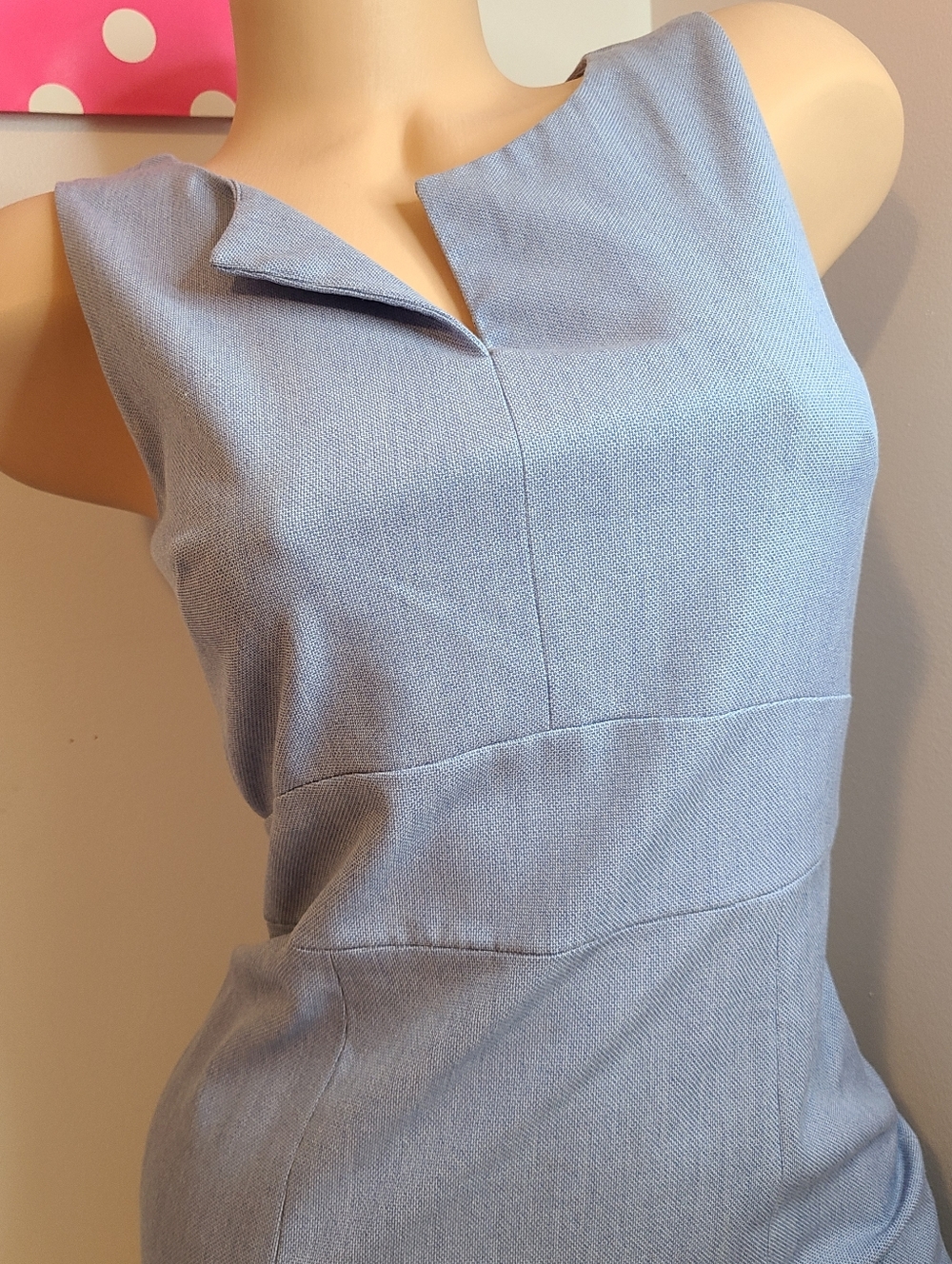 Banana Republic Sleeveless Light Blue Sheath Dress Size 0 - Picture 3 of 10